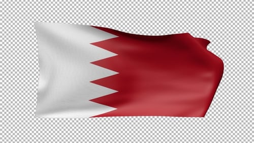 Bahrain Flag Waving Realistic Loopable Animation