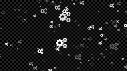 Animated White Gears Seamless Loop Overlay