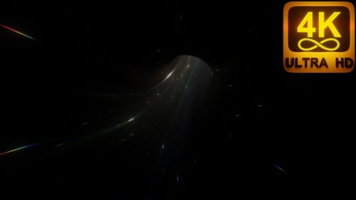 High Speed motion through tunnel. Warp speed through space and time. Motion blur, light streak