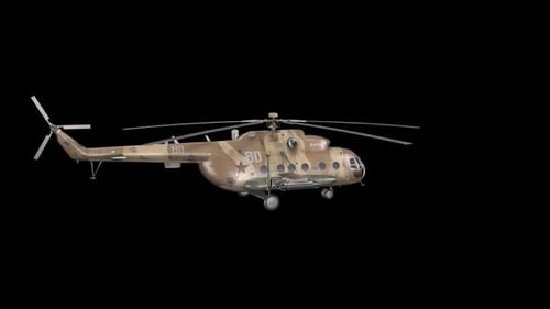 Rotating 3D Military Combat Helicopter Animation