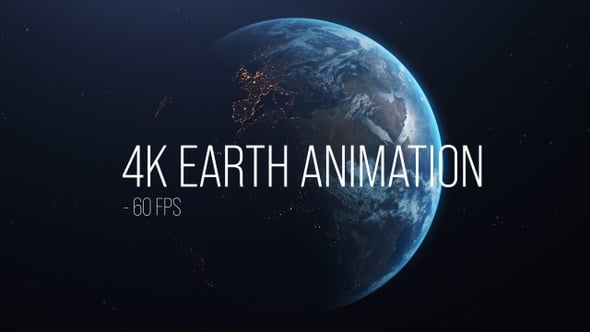 Spinning Planet Earth with City Lights from Space, Backgrounds Motion ...