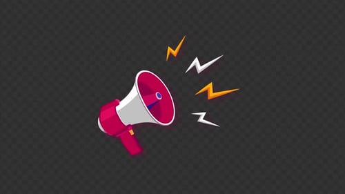Animated Flat Design Megaphone Icon