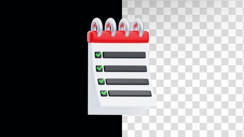 3d animation of checklist notebook