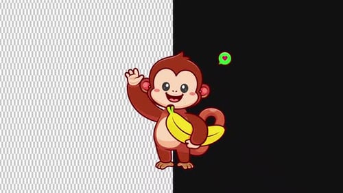 Cute Monkey 2D | Alphakanal