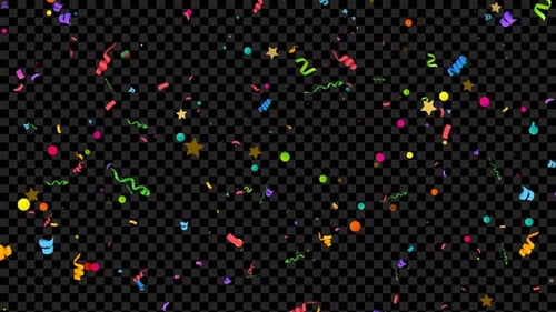 Colorful Confetti Flying Overlay Alpha Loop V3