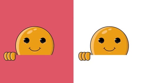 Pack Of 2 Emojis Waving Goodbye On Alpha And White Loop