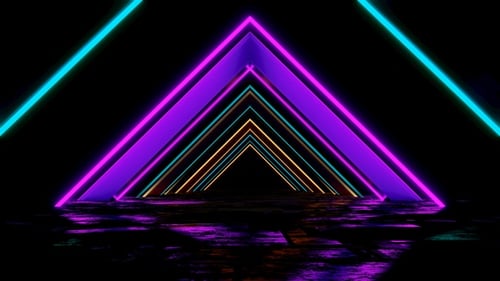 Prism Pyramid Neon Glow Retro Vj Loop