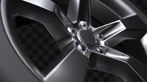 Modern 3D Chrome Car Wheel Spin Animation