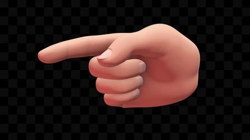 Hand Pointing on Alpha Channel Background