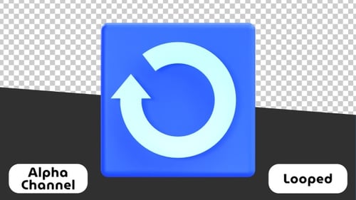 3D Refresh & Rotate Arrow UI Icon Animation | Alpha Channel