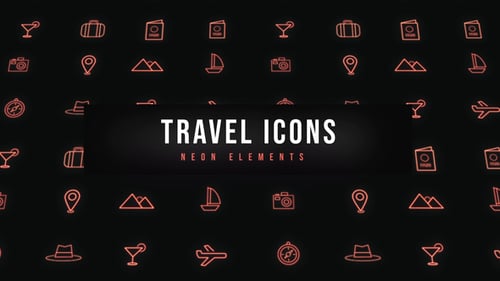 Travel Neon Icons