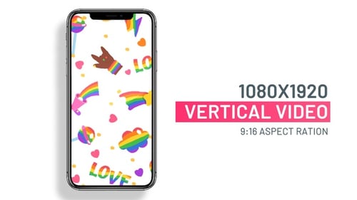 Animated Pride LGBTQ+ Rainbow Love Pattern Background