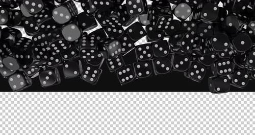 3D Falling Dice Seamless Alpha Transition