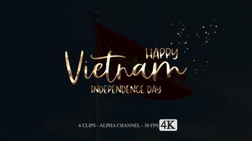 Happy Vietnam Independence Day Animation Text