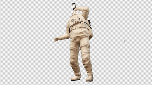 3D Astronaut Character Dancing Animation with Alpha Channel