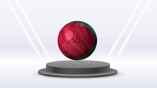 Rotating 3D Soccer Ball with Bangladesh Flag Design