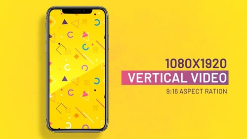 Animated Geometric Shapes Pattern Loop Vertical Background