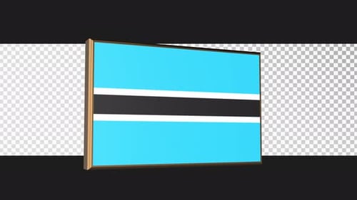 Botswana Flag 3d animated tag with alpha