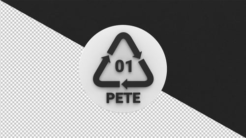 3D Rotating PETE 01 Recycling Symbol Animation