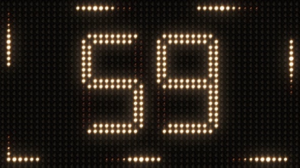 Sixty Second Countdown on Digital LED Screen Display, Backgrounds ...