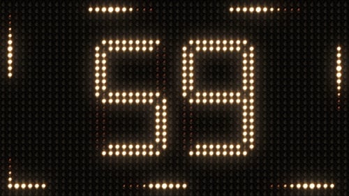 Sixty Second Countdown on Digital LED Screen Display