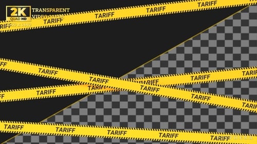 Animated Tariff Warning Tapes Loopable Background