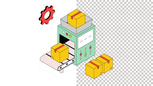 Package Manufacturing Animation Alpha Channel