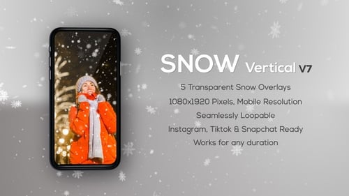 Animated Falling Snow Overlays for Vertical Videos