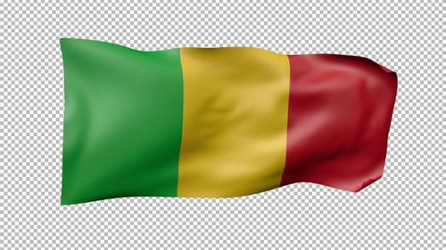 Waving Flag of Mali Animation with Alpha Channel