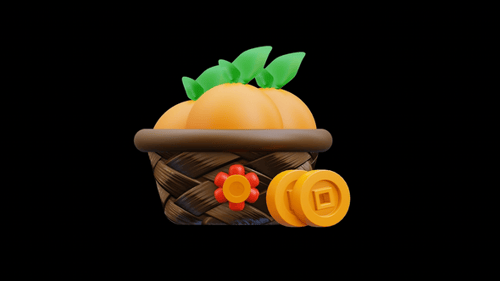 Animation 3D Orange Bucket