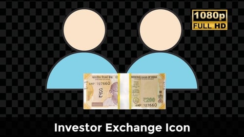 Animated Flat Design Icons of People and Money Exchange