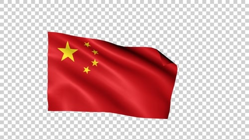 Realistic Waving Flag of China Loop