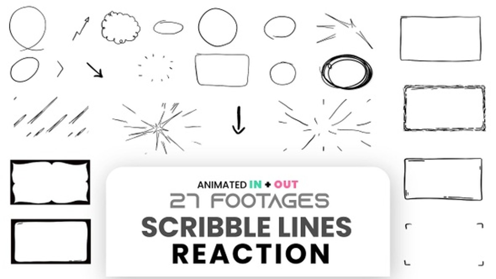 Animated Hand-Drawn Scribble Line Elements Pack, Elements Motion ...