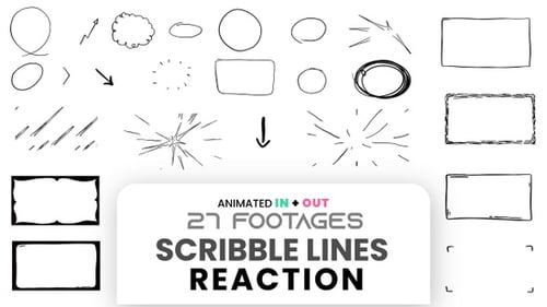 Animated Hand-Drawn Scribble Line Elements Pack
