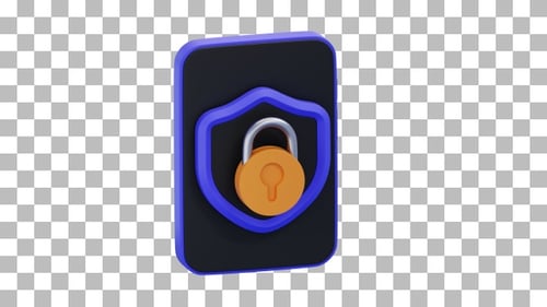 3D Animation of Smartphone Security | Alpha Channel