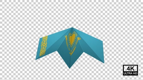 Animated Origami Flag of Kazakhstan