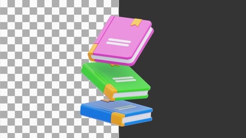3D Animation of Book Day | Alpha Channel