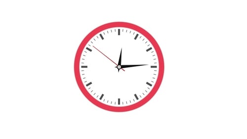 Minimalist Animated Clock Ticking Time with Transparent Background