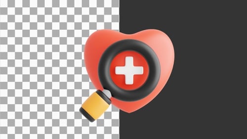 3D Animation of Medical Check Monitoring Health Status | Alpha Channel