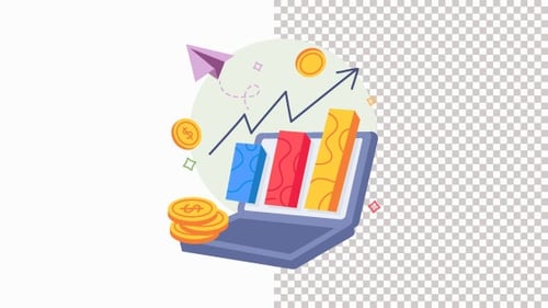 Business Growth Animation Alpha Channel