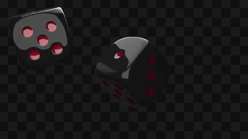 3D Glossy Dice Roll with Alpha Channel