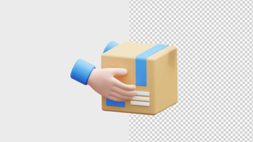 Hand Holding Cardboard Box Delivery Concept