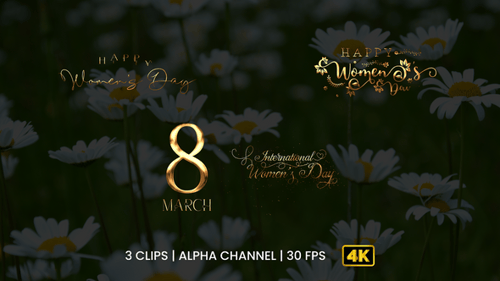 Elegant Golden International Women's Day Title Animation