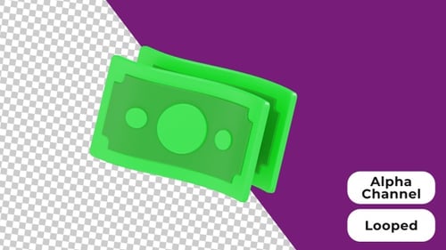 Animiertes 3D-Geld | Alpha Channel