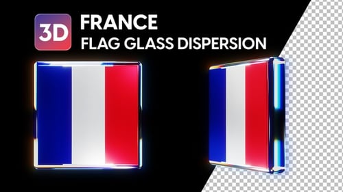 Modern 3D Glossy French Flag Animation