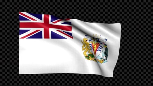 British Antarctic Territory Flag Waving Seamless Animation