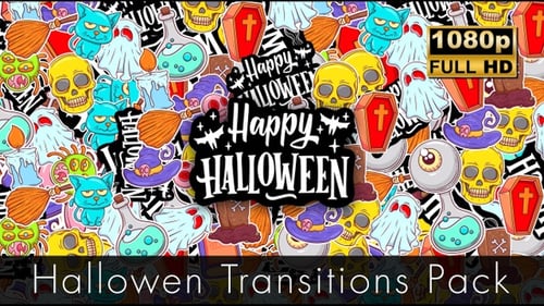 Halloween Cartoon Sticker Transitions Pack