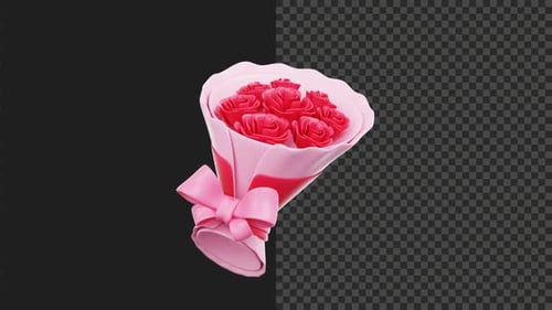 Animated 3D Rose Bouquet for Love and Special Occasions