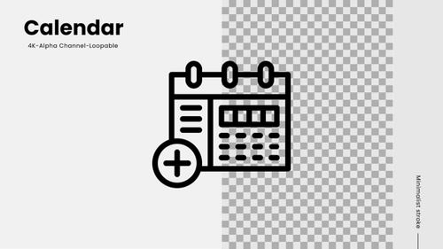 Minimalist Calendar Icon with Animated Plus Symbol