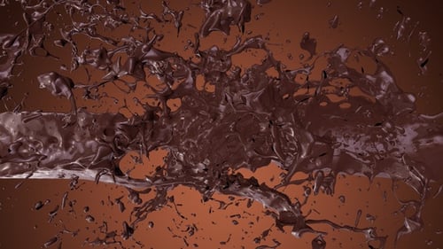 Realistic Chocolate Fluid Splash with Alpha Channel